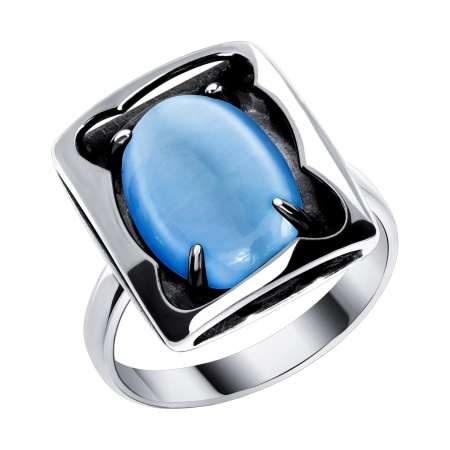 Купить оптом кольцо из серебра с имитацией кошачьего глаза 1310265708-70 от Krasnoe