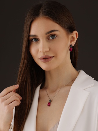 Купить оптом подвеска из серебра с агатом и фианитами 3348390886-2-37 от Krasnoe