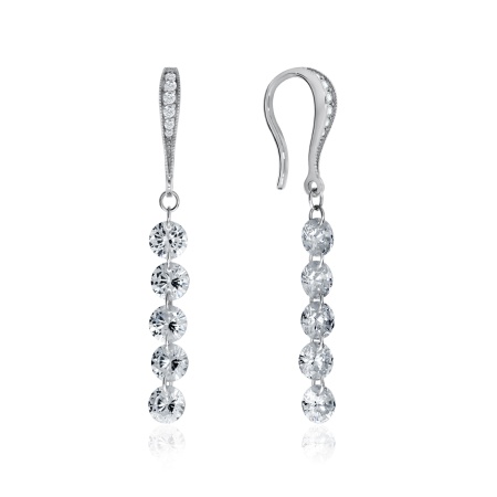 Купить оптом серьги из серебра с фианитами 2340200615 от Krasnoe