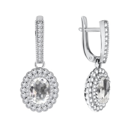 Купить оптом серьги из серебра с хрусталём и фианитами 2340520184л от Krasnoe