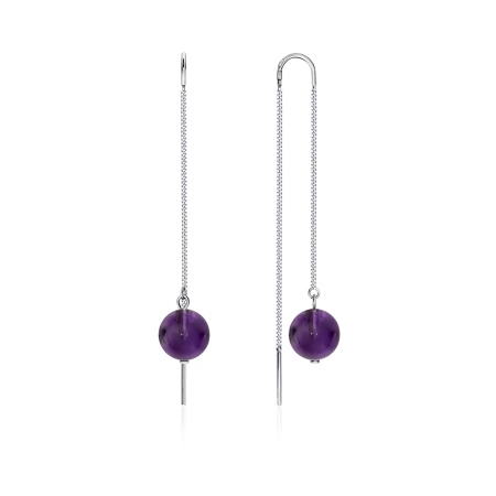 Купить оптом серьги из серебра с аметистами 2340060705-1 от Krasnoe