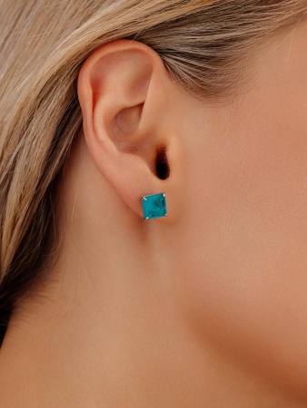 Купить оптом пусеты из серебра с турмалин синт.ами 2340081912-1-78 от Krasnoe