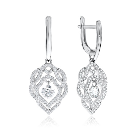 Купить оптом серьги из серебра с фианитами 2340200769л от Krasnoe