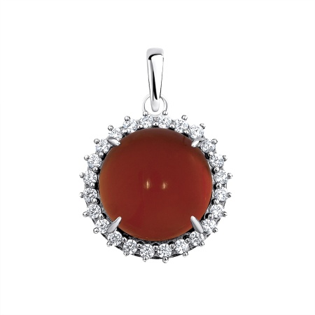 Купить оптом подвеска из серебра с агатом и фианитами 3340391977-31 от Krasnoe
