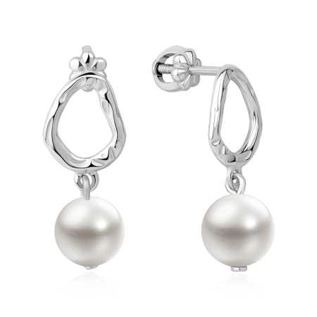 Купить оптом пусеты из серебра с жемчугами 2340245406 от Krasnoe