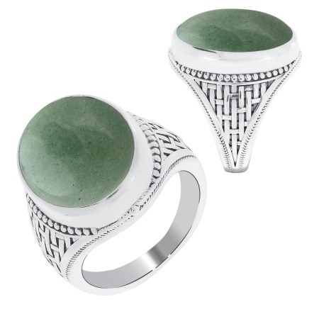 Купить оптом кольцо из серебра с авантюрином 1310361489-1-60 от Krasnoe