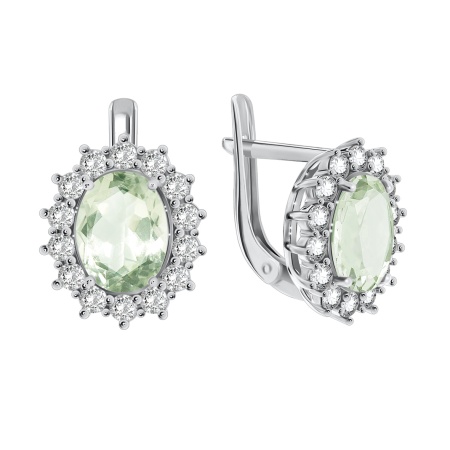 Купить оптом серьги из серебра с кварцем и фианитами 2340180189л-68 от Krasnoe