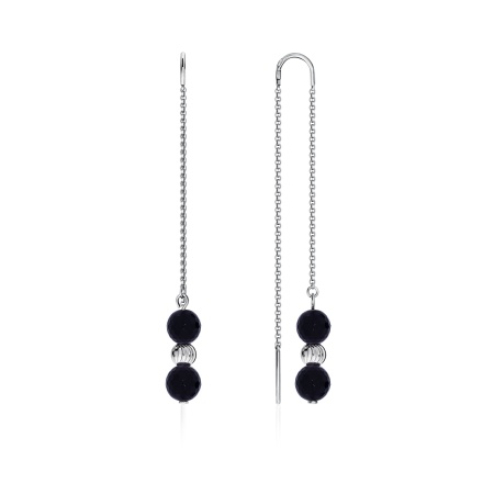 Купить оптом серьги из серебра с ониксами 2340430720 от Krasnoe