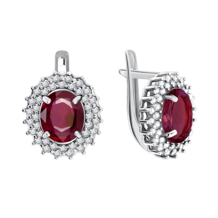 Купить оптом серьги из серебра с кварцем и фианитами 2340180145л-37 от Krasnoe
