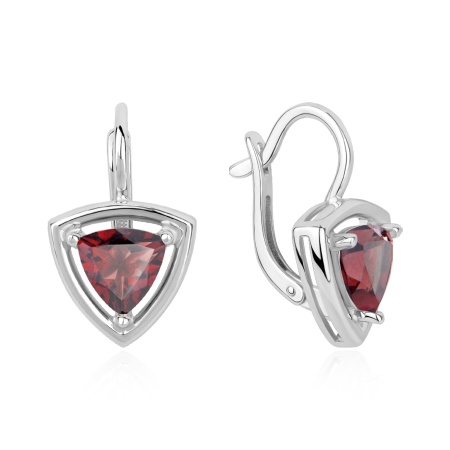 Купить оптом серьги из серебра с гранатами 2340155542 от Krasnoe
