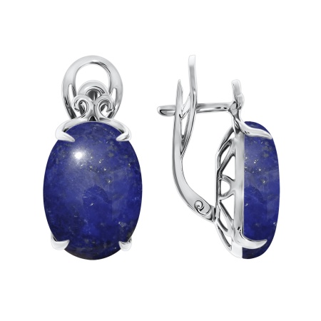 Купить оптом серьги из серебра с лазуритами 2340470112 от Krasnoe