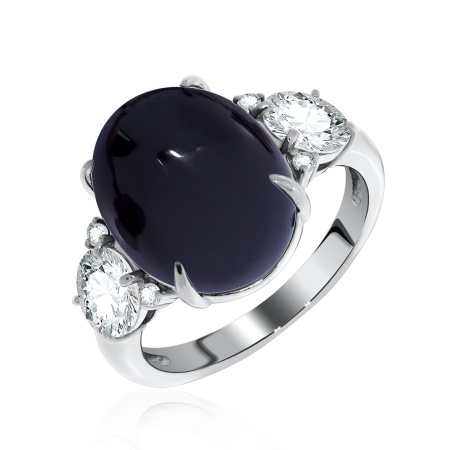 Купить оптом кольцо из серебра с агатом и фианитами 1340390936-20 от Krasnoe