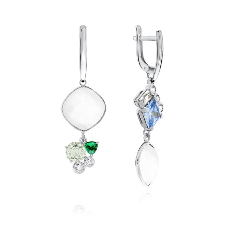 Купить оптом серьги из серебра с агатами и фианитами 2340392900л-10 от Krasnoe