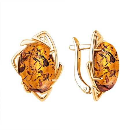 Купить оптом серьги из серебра с янтарем 2320481993 от Krasnoe