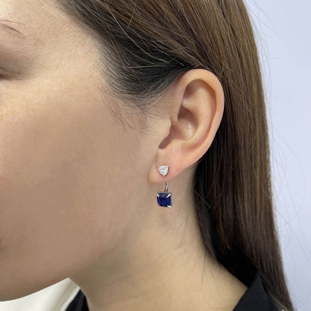 Купить оптом серьги из серебра с фианитами и ситаллами 2340884765-81 от Krasnoe