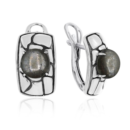 Купить оптом серьги из серебра с пиритами 2310П01753 от Krasnoe