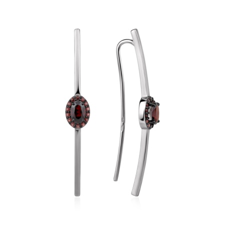 Купить оптом серьги из серебра с гранатами и ситаллами 2348156478л-31 от Krasnoe