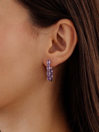 Купить оптом серьги из серебра с аметистами 2340061182 от Krasnoe