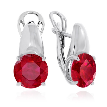 Купить оптом серьги из серебра с натуральными корундами 2340221116-37 от Krasnoe