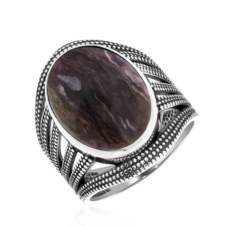 Купить оптом кольцо из серебра с чароитом 1310460981-1 от Krasnoe