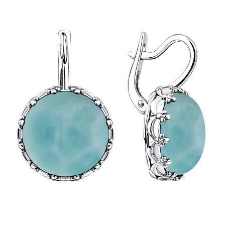 Купить оптом серьги из серебра с ларимарами 2340Л11869 от Krasnoe