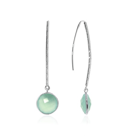 Купить оптом серьги из серебра с халцедонами 2340601087-69 от Krasnoe