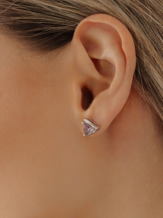 Купить оптом пусеты из серебра с аметистами 2340065543 от Krasnoe