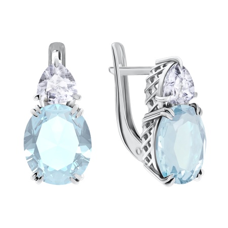 Купить оптом серьги из серебра с фианитами и кристалл ювелирныйами 2340290223-70 от Krasnoe