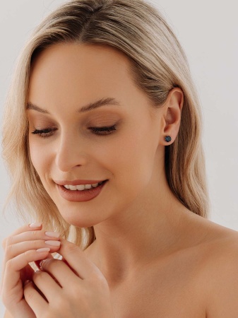 Купить оптом пусеты из серебра с топазами П340073165-76 от Krasnoe