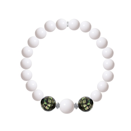 Купить оптом браслет из серебра с перламутрами и агатами 4340876217-18-65 от Krasnoe