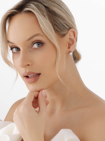 Купить оптом пусеты из серебра с жемчугом 2310246328-10 от Krasnoe