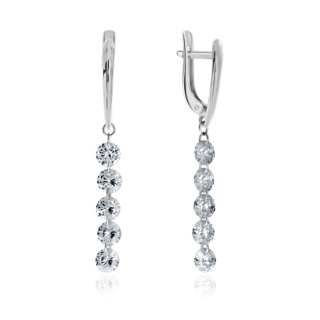 Купить оптом серьги из серебра с фианитами 2340200602 от Krasnoe