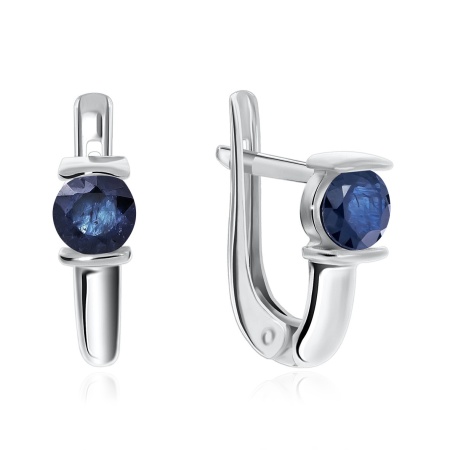 Купить оптом серьги из серебра с натуральными корундами 2340160195-80 от Krasnoe