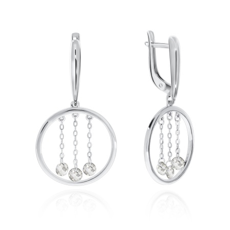Купить оптом серьги из серебра с фианитами 2340201916 от Krasnoe