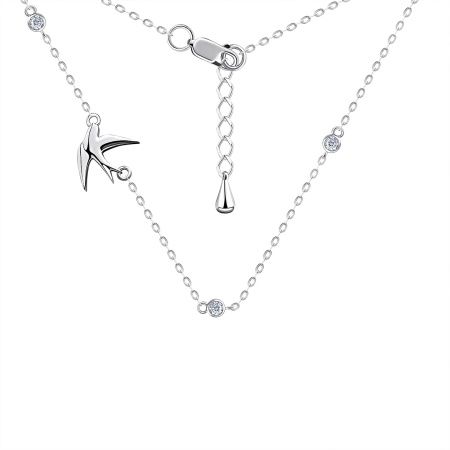 Купить оптом колье из серебра с фианитами 8340204875л-3-40 от Krasnoe