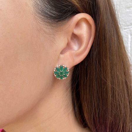 Купить оптом серьги из серебра с агатами и фианитами 2320391804-60 от Krasnoe