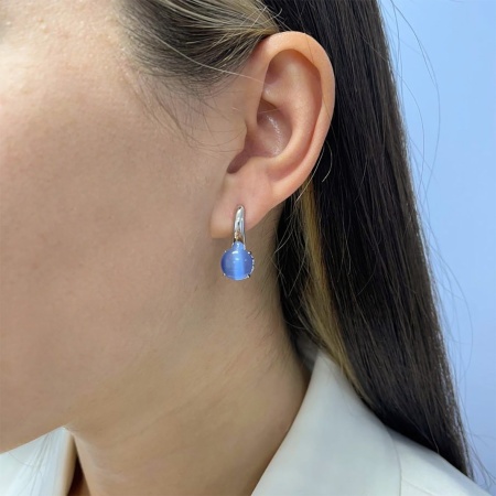 Купить оптом серьги из серебра с кошачий глазами 2340261263-70 от Krasnoe