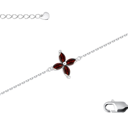 Купить оптом браслет из серебра с гранатами 4340155421-9-16 от Krasnoe