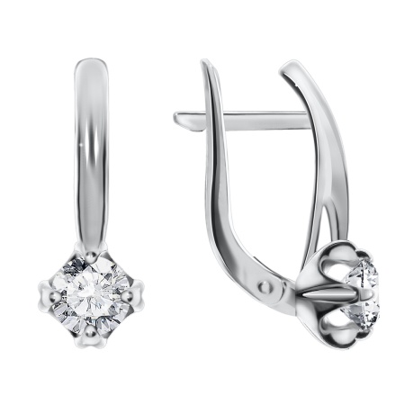 Купить оптом серьги из серебра с фианитами 2340200018 от Krasnoe