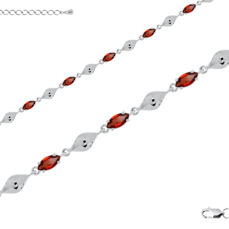 Купить оптом браслет из серебра с гранатами 4340152505-19 от Krasnoe
