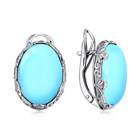 Купить оптом серьги из серебра с бирюзой 2340311867 от Krasnoe