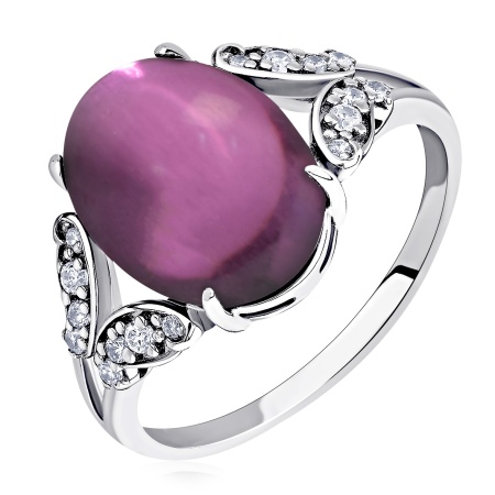 Купить оптом кольцо из серебра с родолитом и фианитами 1340445099л от Krasnoe