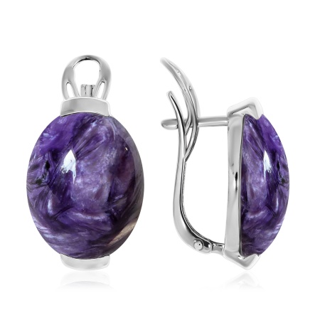 Купить оптом серьги из серебра с чароитами 2340463416 от Krasnoe