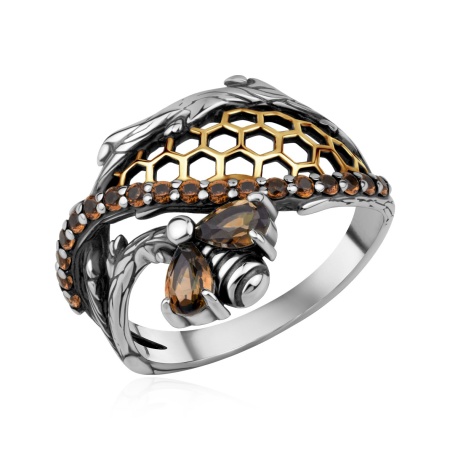 Купить оптом кольцо из серебра с ситаллами 1317С22130л-42 от Krasnoe