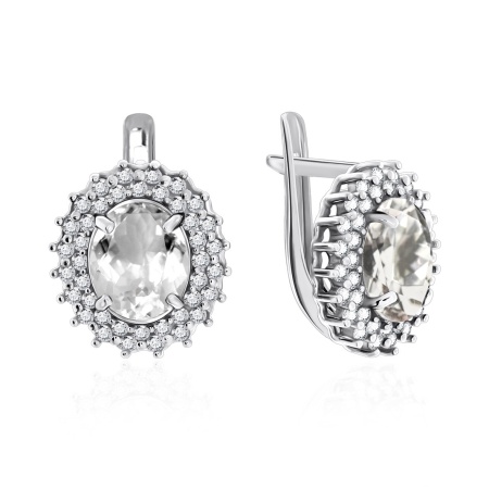 Купить оптом серьги из серебра с хрусталём и фианитами 2340520145л от Krasnoe