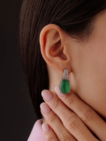 Купить оптом серьги из серебра с агатами и фианитами 2340393537л-60 от Krasnoe