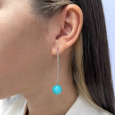 Купить оптом серьги из серебра с агатами 2340651081-77 от Krasnoe