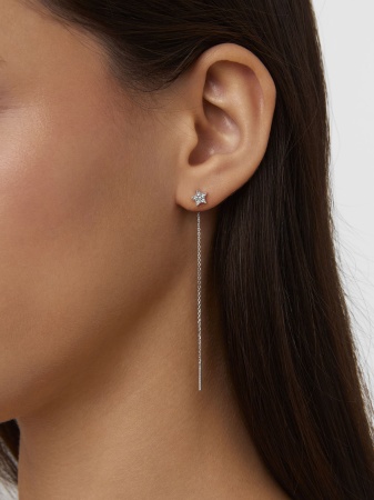 Купить оптом серьги из серебра с фианитами 2340201629л-9-1 от Krasnoe