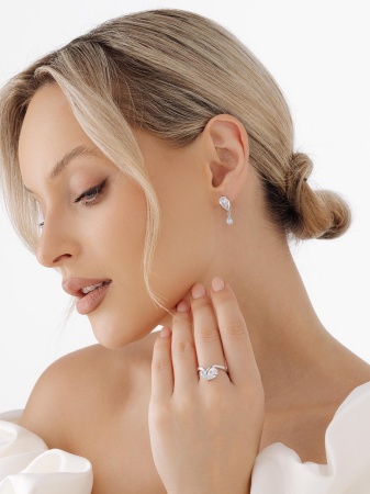 Купить оптом серьги из серебра с фианитами 2340205885-79 от Krasnoe