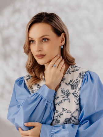 Купить оптом серьги из серебра с виоланами 2340В05041 от Krasnoe